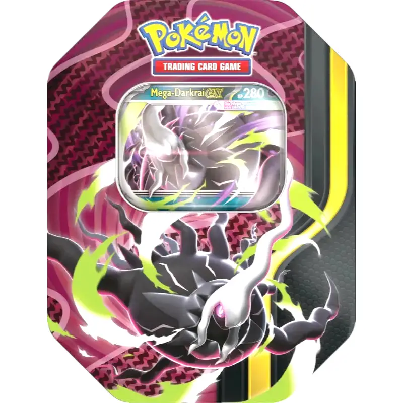 Pokémon Tin-Box 131 Mega-Darkrai-ex, deutsche Ausgabe, Metalldose mit 4 Boostern